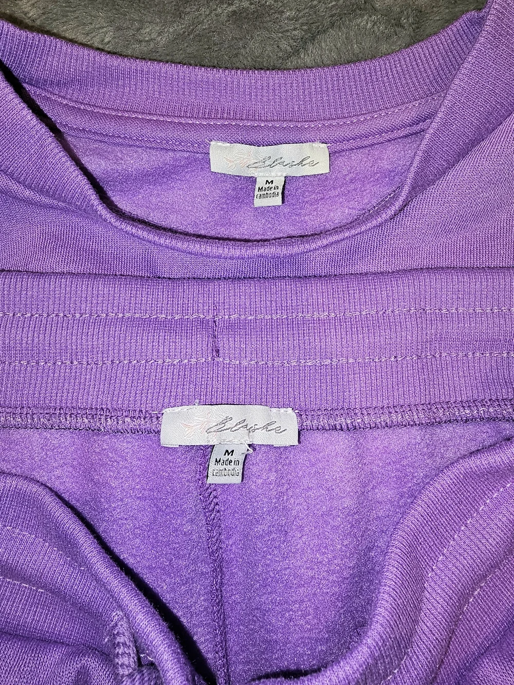 NWOT Purple Two-Piece Set — Cozy Crop Top & Jogger Pants